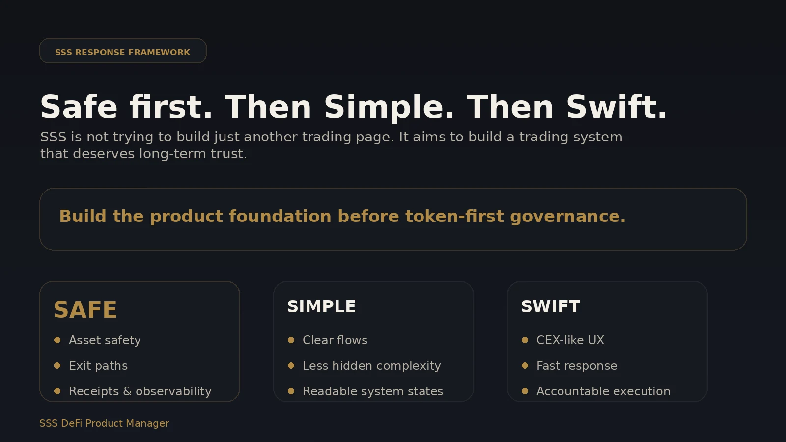 SSS Response Framework